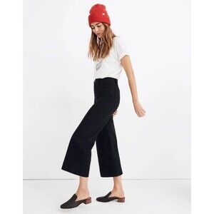 MADEWELL Emmett Wide Leg Crop Pants Black 27 tall 27T